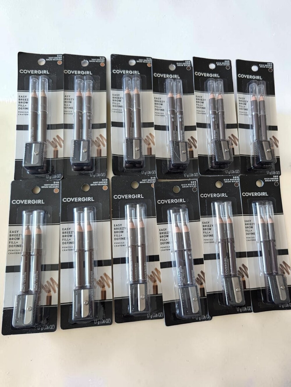 CoverGirl Easy Breezy Brow Pencil Reseller Lot – 12 New Sealed Packs